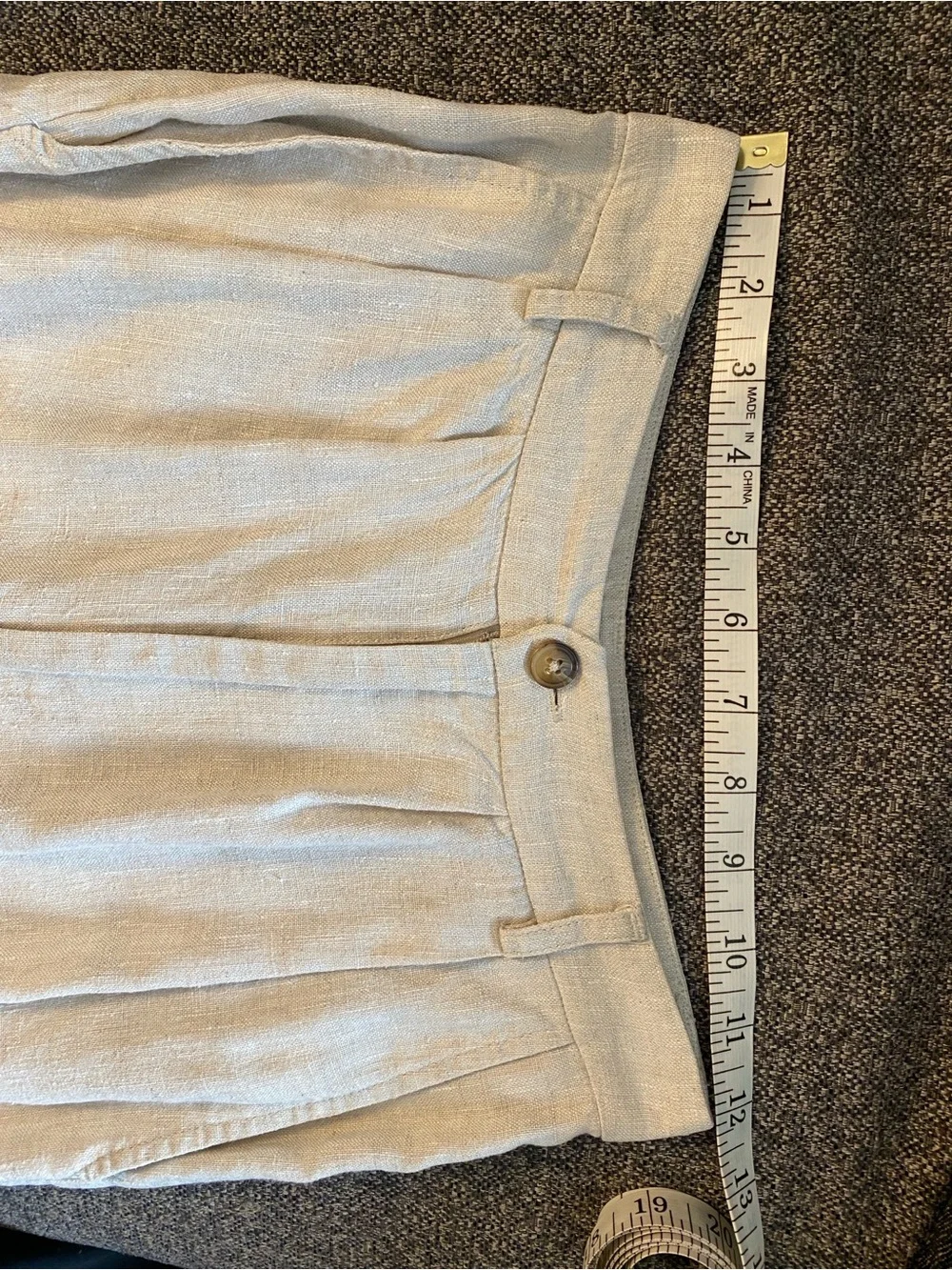 Reformation Wide Leg Pants in Light Gray-Cream